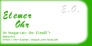 elemer ohr business card